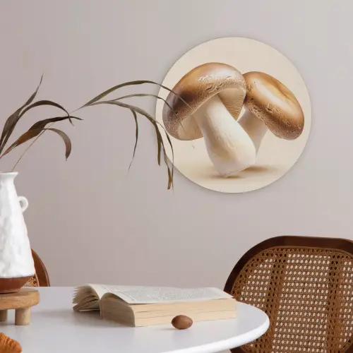 Champignons - Zacht - Beige Akoestische PET Vilt - Rond klein -sfeer3