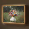 Bloemen - Krukje - Gieter - Veld Light Box met batterij (Wandlamp) middel -z3d_website