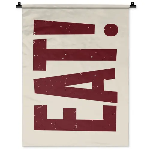 Red - Eten - Vintage - Decoratie Wandkleed katoen klein -zz3d