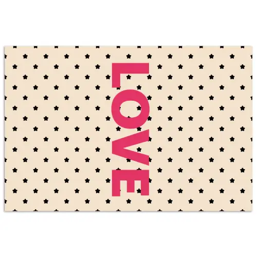 Love - Stippen - Roze poster papier klein -3d