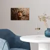Gezicht - Vrouwe - Bladeren - Penseelstreken poster papier klein -sfeer3