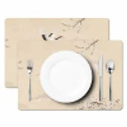 Kraanvogels - Bloesem - Beige Placemat vinyl groot -zzsfeer2_Kitchenyeah-website