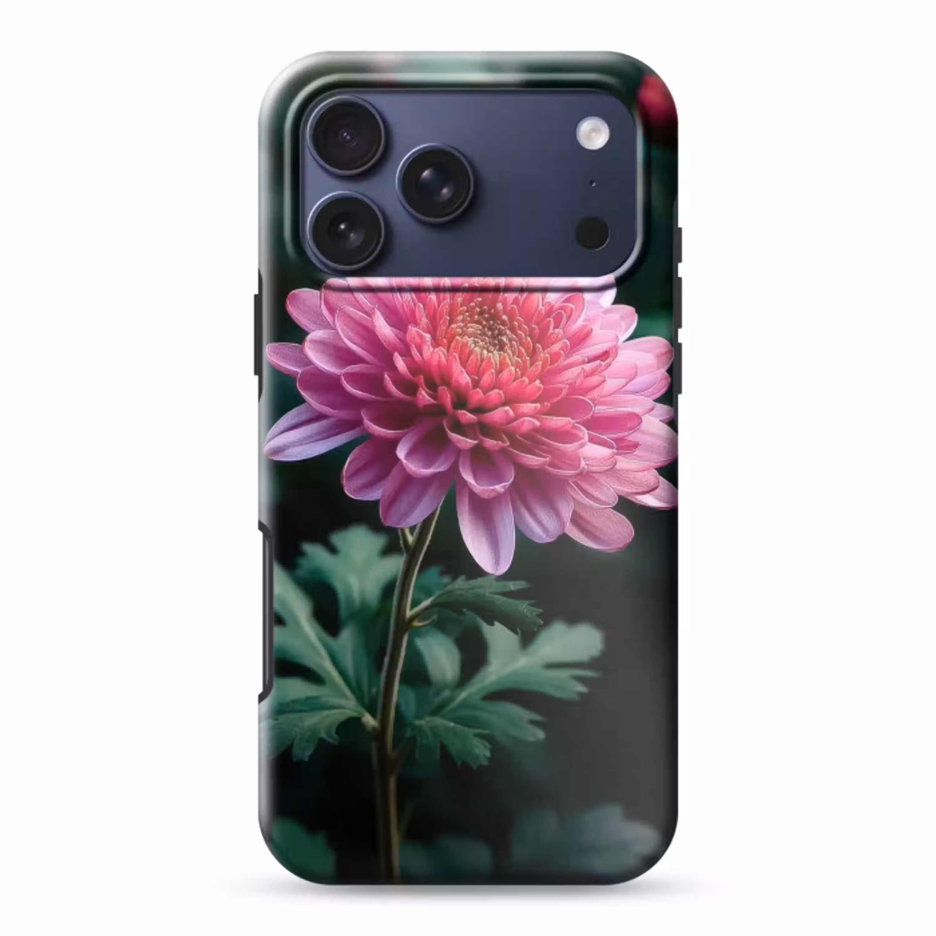 Blad - Chrysant - Roze - Schaduw Toughcase MagSafe Apple iPhone 17 Pro Max klein -3d