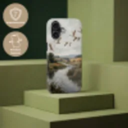 Eenden - Rivier - Landschap - Vlucht - Nostalgisch Toughcase MagSafe Apple iPhone 17 klein -USP_PrintM_NL