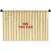 Strepen - Abstract - Yes you can - Rood Wandkleed katoen klein -zz3d