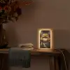 Gouden lippen - Gezicht - Vrouw - Modern Light Box met kabel (Tafellamp) klein -sfeer4