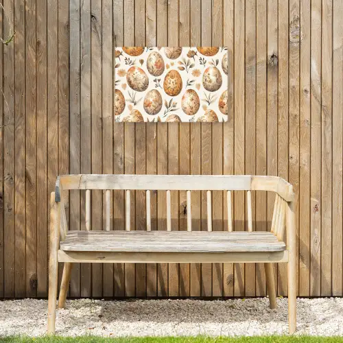 Paaseieren - Bruin - Bloemen Tuinposter op houten frame 2 cm dik klein -sfeer4