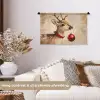 Kerst - Hert - Gewei - Kerstbal - Rendier Wandkleed katoen klein -sfeer1