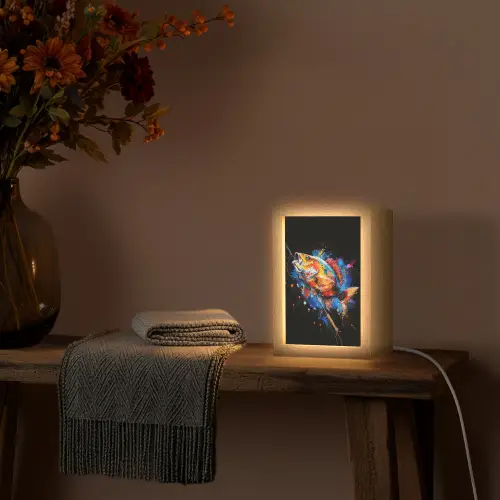 Graffiti - Sport - Vissen - Vis - Hengel Light Box met kabel (Tafellamp) klein -sfeer4