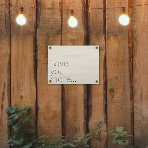 Minimalistisch - Love - Beige tuinposter los doek klein -sfeer1