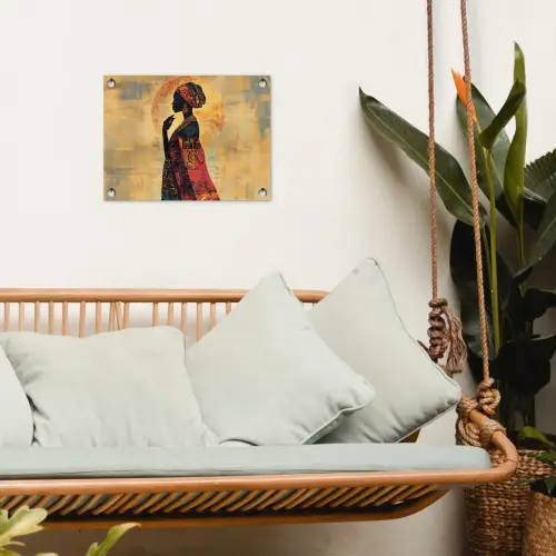 Vrouw - Silhouet - Patronen - Sierlijk tuinposter los doek klein -sfeer7