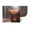 Schotse hooglander - Bos - Koe - Dieren - Natuur Muursticker klein -3d