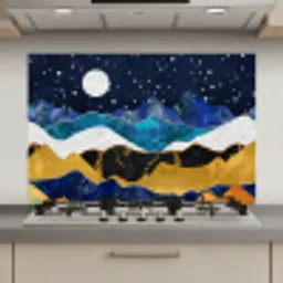 Nacht - Goud - Marmer - Abstract - Landschap - Berg keuken achterwand spatscherm klein -3d_website