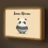 Panda - Beige - Minimalistisch Light Box met batterij (Wandlamp kind) middel -z3d_website