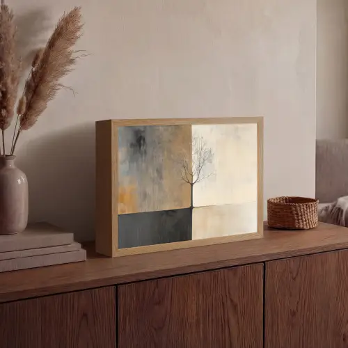 Boom - Vlakken - Takken - Kleurverloop Light Box met batterij (Wandlamp) middel -sfeer2