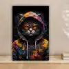 Kat - Jas - Graffiti - Bril - Zwart canvas 2cm klein -sfeer1