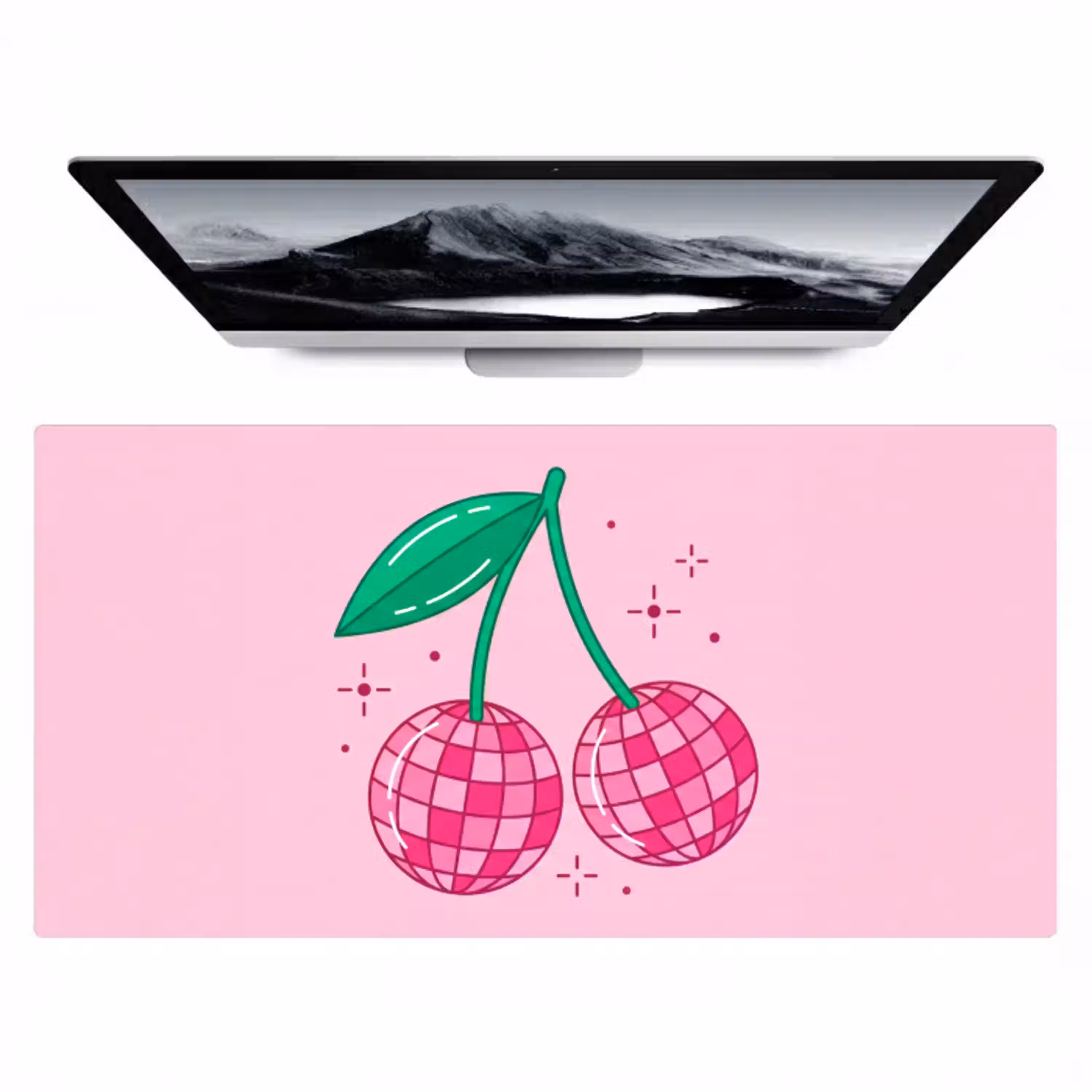 Decoratie - Disco-bal - Feest - Roze Muismat XXL klein -zzz3d