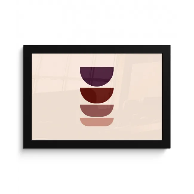 Harmonieus - Symmetrisch - Rood fotolijst zwart zonder passe partout klein -3d