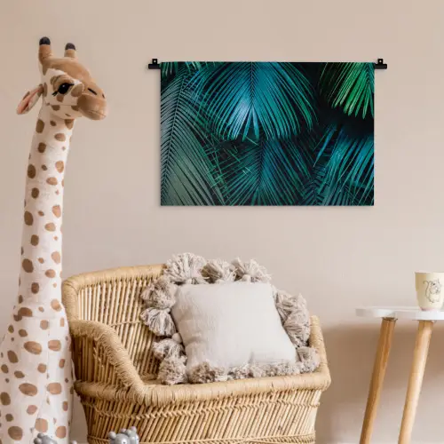Bladeren - Tropisch - Jungle - Donkergroen Wandkleed katoen klein -wsfeer5_kind