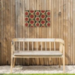 Bloemen - Klassiek - Patroon - Rood Tuinposter op houten frame 2 cm dik klein 845 -sfeer4