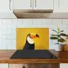 Toekan - Minimalistisch - Snavel - Oranje keuken achterwand spatscherm klein -sfeer2