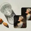 Vrouw - Barokjurk - Kauwgom onderzetter kurk middel -sfeer4