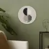 Cirkels - Strepen - Minimalistisch - Zwart Akoestische PET Vilt - Rond klein -sfeer2