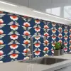 Patronen - Abstract - Bloemen keuken achterwand 2 middel 871 -3d_schuin