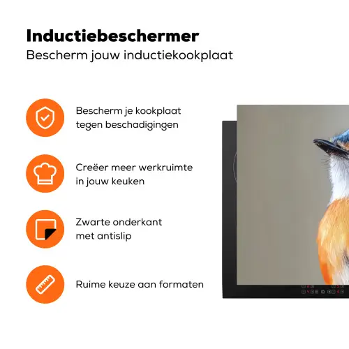 Kleurrijk - Vogeltje - Veren - Blauw Inductie beschermer vinyl 3mm klein -zzzzzzz-td-ups