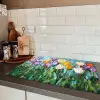Mozaïek - Veld - Tulpen - Kleurrijk Inductie beschermer vinyl 3mm klein -sfeer3
