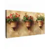 Bloempotten - Muur - Vintage Tuinposter op houten frame 2 cm dik xxl -3d
