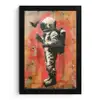 Graffiti - Astronaut - Street art - Ruimte - Banksy fotolijst zwart zonder passe partout klein -3d