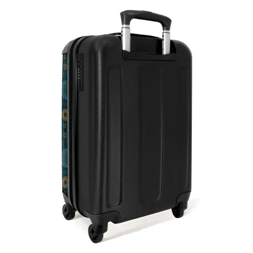 Retro disco 70s vuurwerk patroon kleurrijk NBS - Handbagage koffer - Volwassenen Unisex middel -achterkant