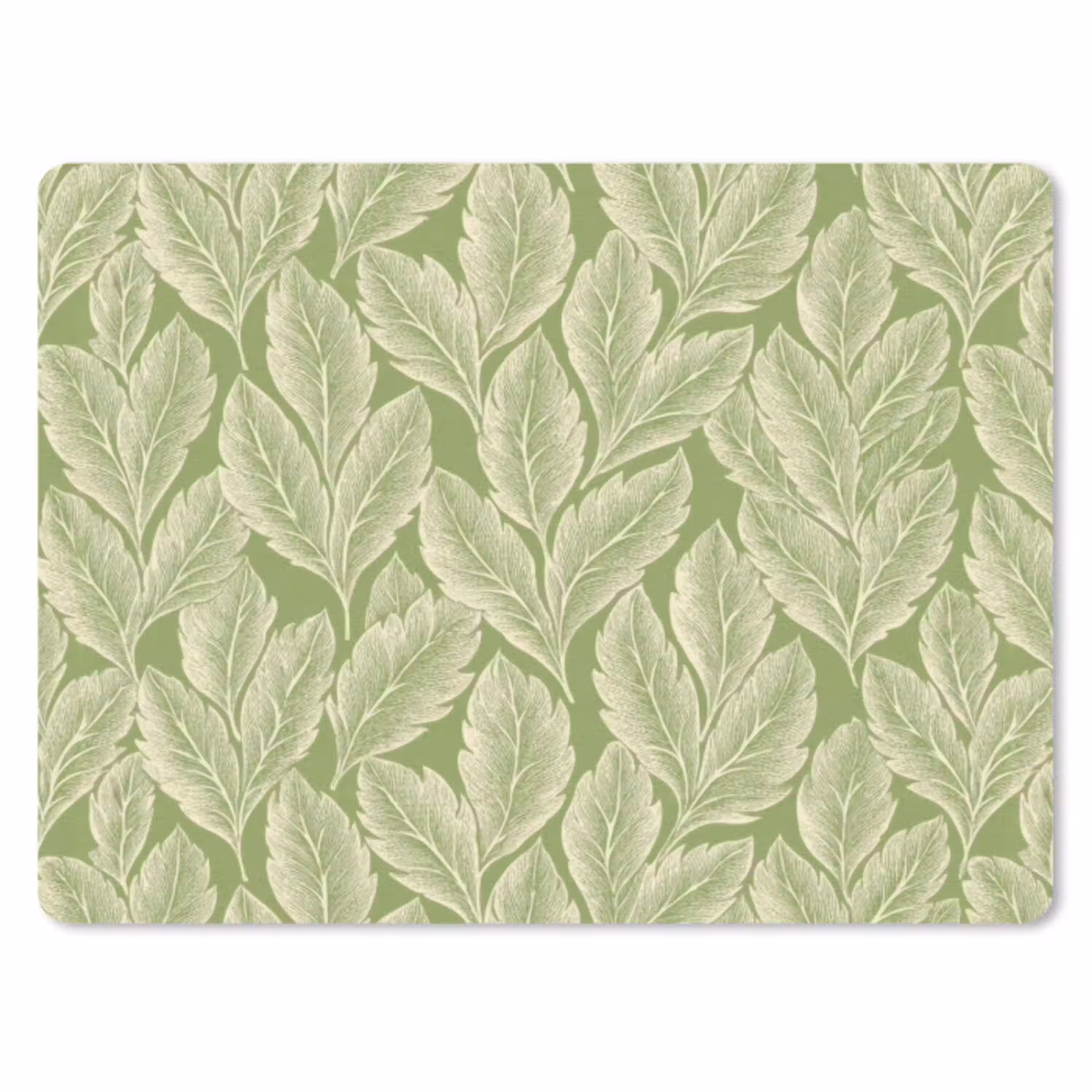 Groen - Botanisch - Bladeren - Vintage - Patroon muismat rubber klein 262 -3d