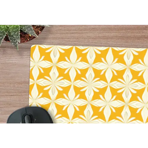 Patroon - Retro - Geel muismat rubber klein 262 -closeup