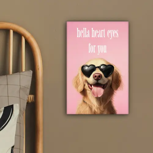 Zonnebril - Hartjes - Hond - Valentijn canvas 2cm klein -sfeer3