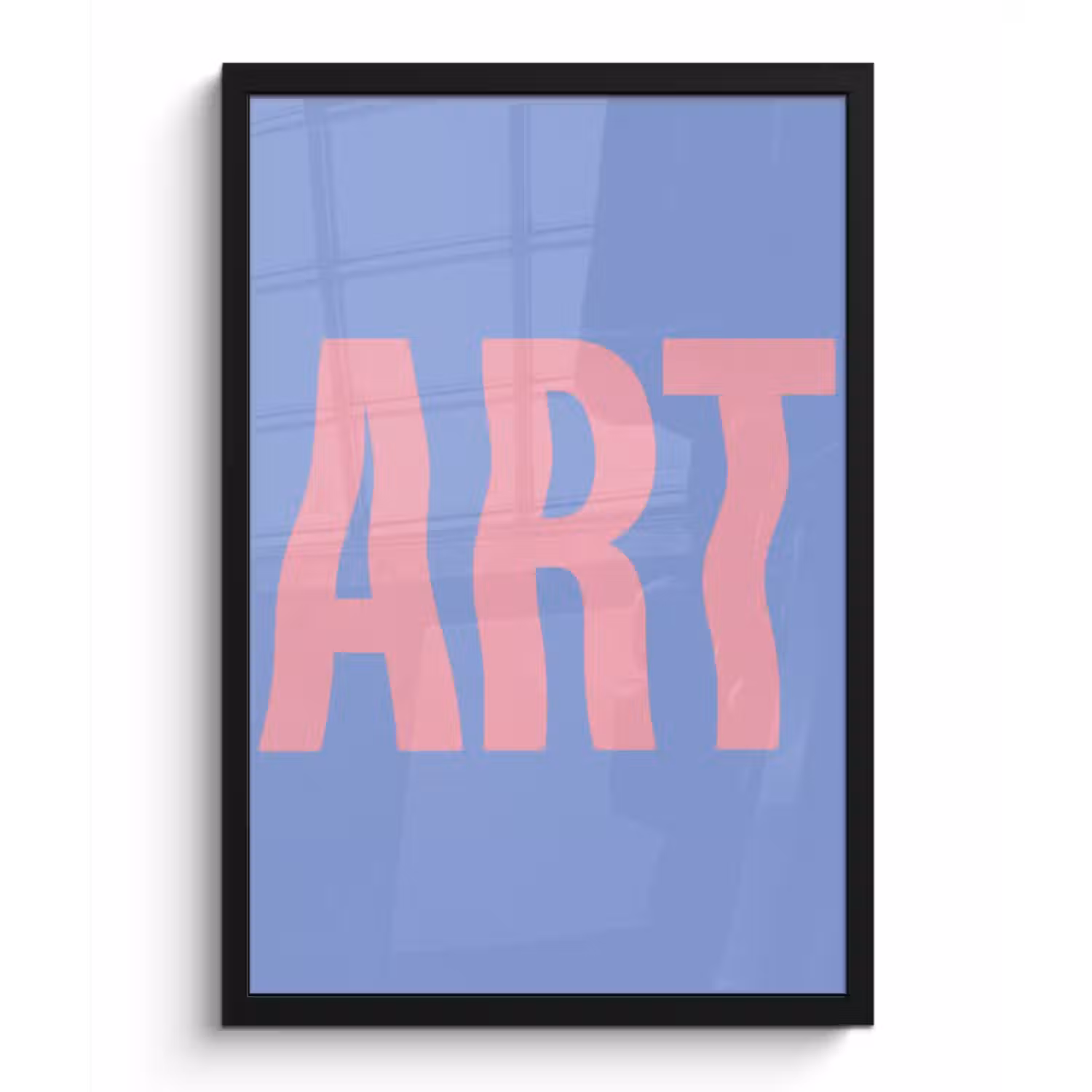 Poster met lijst - Art - Roze - Blauw
