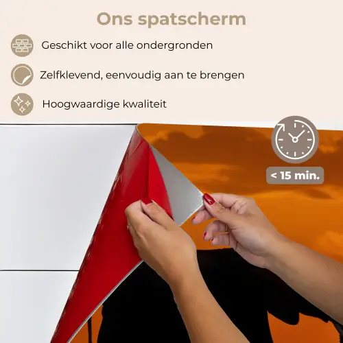 Olifanten - Savanne - Zonsondergang keuken achterwand spatscherm klein -spatscherm_NL