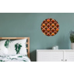 Patroon - Retro - Kleurrijk Wandcirkel aluminium klein 190 -slaapkamer