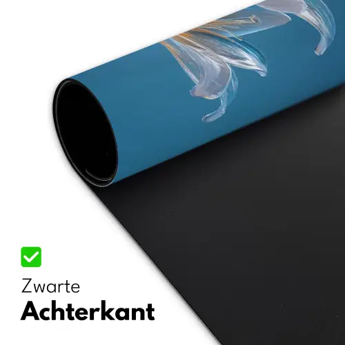 Lelies - Blauw - Glazen Muismat XXL klein -sfeer2