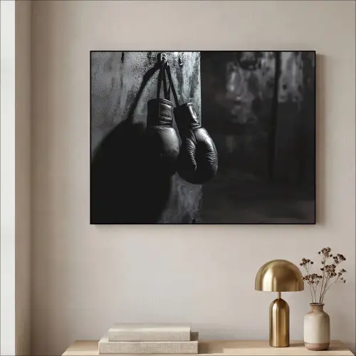 Bokshandschoenen - Muur - Duister - Zwart Textielframe - compleet frame klein -sfeer2