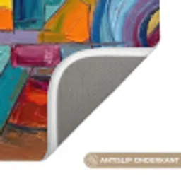 Abstract - Cirkels - Schilderij - Kleurrijk - Dynamisch Badmat klein -USP_AntislipNL