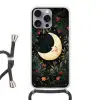 Maan - Bloemen - Nachthemel Hoesje iPhone 16 Pro Max met koord klein -3d