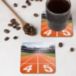 Sintelbaan - Stadion - Sport -Oranje onderzetter kurk middel -sfeer2