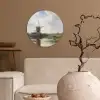 Molen - Willem Roelofs - Oude meesters - Kunst Wandcirkel kunststof plaat 5mm dik klein -sfeer1
