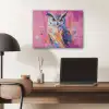 Uil - Roze - Blauw - Verf - Abstract PET vilt klein -sfeer5