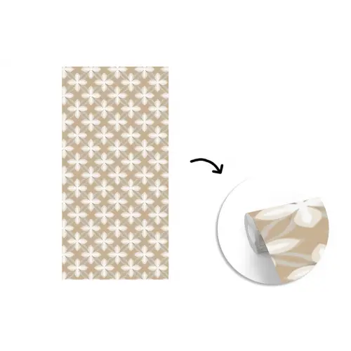 Patroon - Symmetrisch - Beige fotobehang vinyl groot 64 -3d