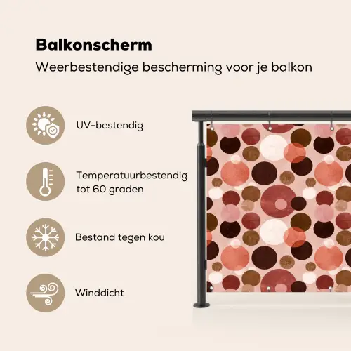 Cirkels - Modern - Kleurrijk Balkonbeschermer Duitsland klein 596 -specs_NL