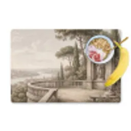 Terras - Stad - Uitzicht - Rivier Placemat vinyl groot -zzzproduct_Kitchenyeah-website