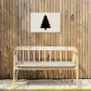 Kerstboom - Zwart - Feestdagen - Beige Tuinposter op houten frame 2 cm dik klein -sfeer4